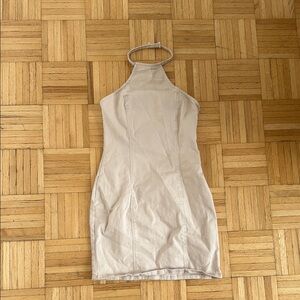 Divided Cream Halter Backless Bodycon Dress